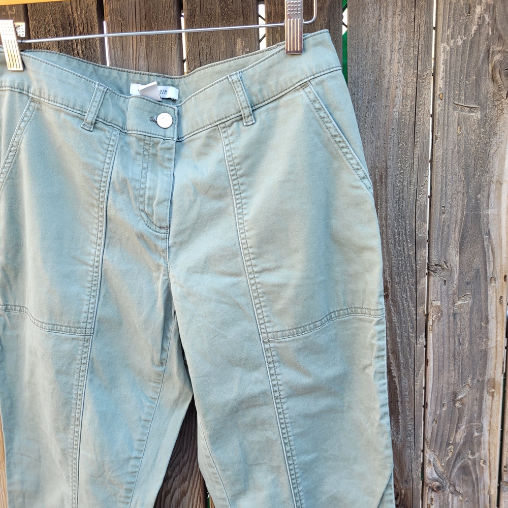 White House Black Market Green Ankle Cropped Pants SZ 6 - Picture 6 of 16